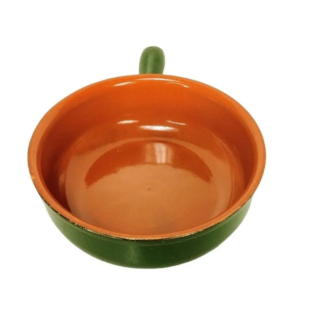 Terracotta Piral Albisola Cookware Saucier Pan Hunter Green Italy Italian 8.5